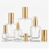 Square Perfume Bottles with Gold Lids Wholesale and Bulk