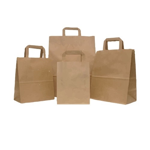 Brown Kraft Flat Handle Paper Bags