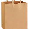 Brown Kraft Flat Handle Paper Bags