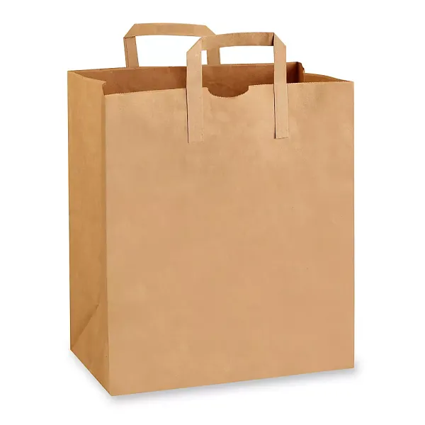 Brown Kraft Flat Handle Paper Bags