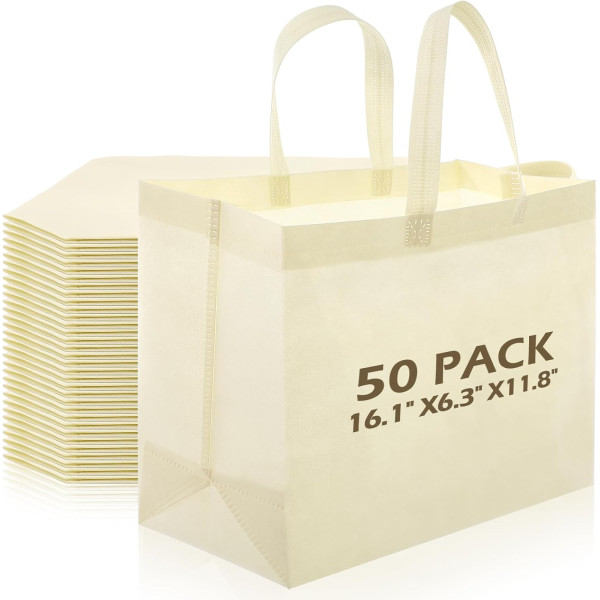 Reusable Tote Bag with Handles Bulk Extra Large Non Woven Shopping Bags for Boutiques Retail Store