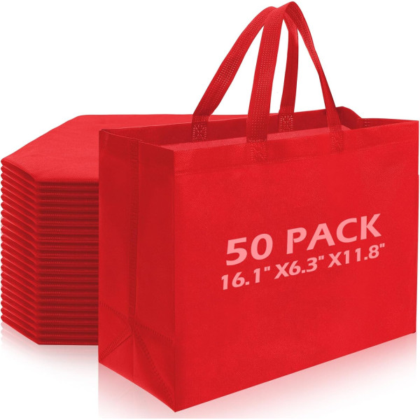 Reusable Tote Bag with Handles Bulk Extra Large Non Woven Shopping Bags for Boutiques Retail Store