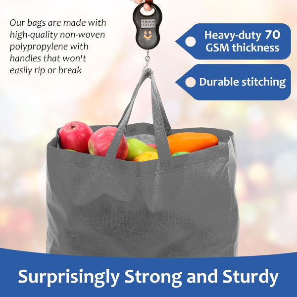 Reusable Tote Bag with Handles Bulk Extra Large Non Woven Shopping Bags for Boutiques Retail Store