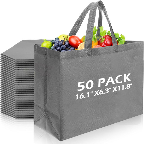 Reusable Tote Bag with Handles Bulk Extra Large Non Woven Shopping Bags for Boutiques Retail Store