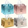 Customizable Non-Woven Colorful Tote Bags, Gift Packaging with Logo and Image Printing, Waterproof Laminated Handle Reusable Laser Handbag for Birthday Parties, Wedding Souvenirs & Anniversary Celebrations