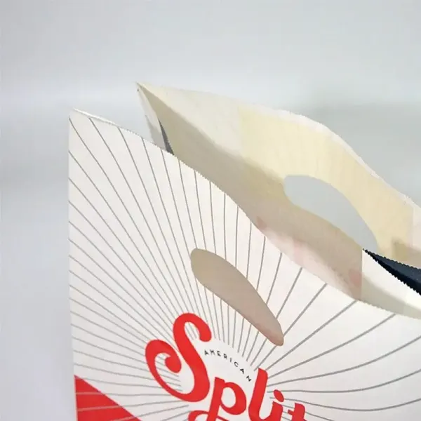 White Kraft Paper Bags with Die Cut Handles