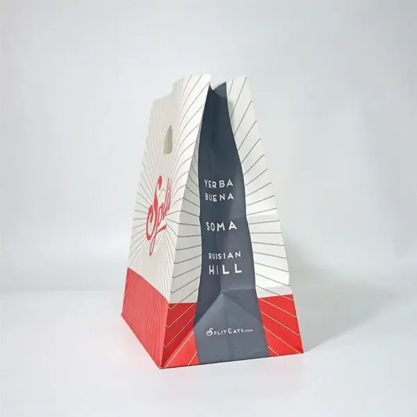 White Kraft Paper Bags with Die Cut Handles