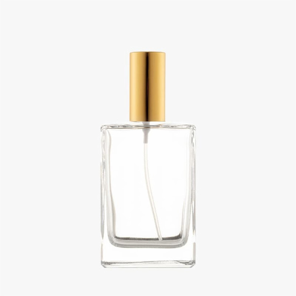 Square Perfume Bottles with Gold Lids Wholesale and Bulk