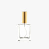 Square Perfume Bottles with Gold Lids Wholesale and Bulk