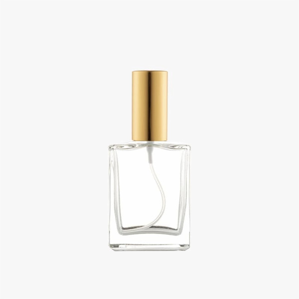 Square Perfume Bottles with Gold Lids Wholesale and Bulk